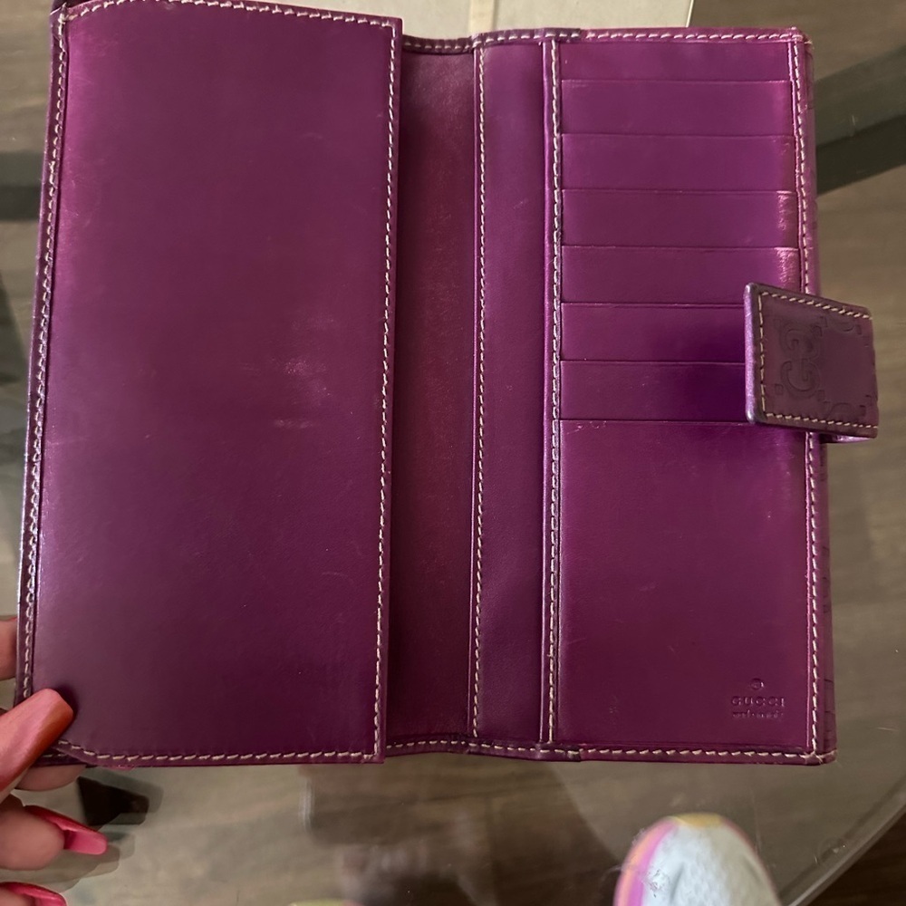 Authentic PURPLE LEATHER GUCCISMA LONG WALLET - Picture 10 of 14